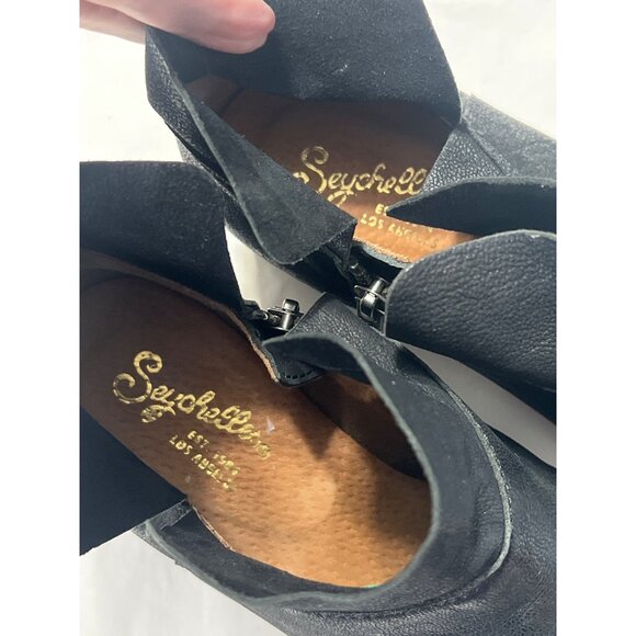 Seychelles Snare Black Leather Ankle Booties Size 7.5 - Picture 4 of 12